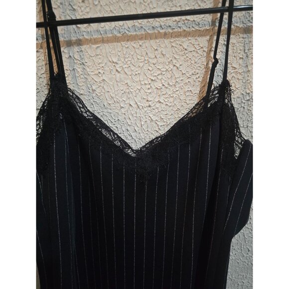 Worthington Womens Size 14 Pinstripe Slip Dress With Lace Neckline - Picture 3 of 6